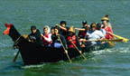 Ponto,  a 21 ft plywood replica of a Coquille indian dugout canoe.
                                                                                                                                       