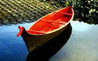 A plywood replica of a Quileute indian dugout canoe