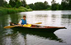 A plywood replica of a Columbia River dugout canoe